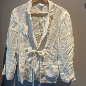 Creamy white  linen blazer or shirt